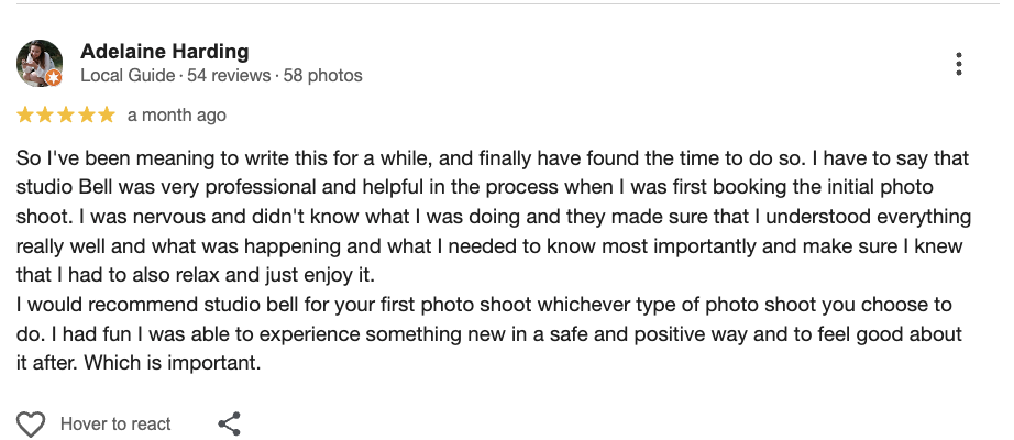 A picture showing Studio Belle - Photography Studio Reviews